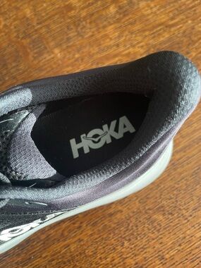 Hoka Black and White Bondi 9 - worn 1x
